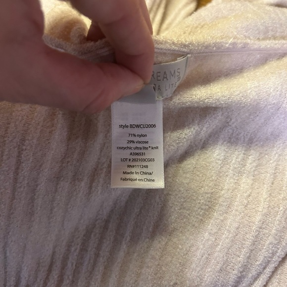 Barefoot Dreams Cozy Chic Ultra Lite Namaste Hooded Rib Cardigan, size medium. - Picture 7 of 7